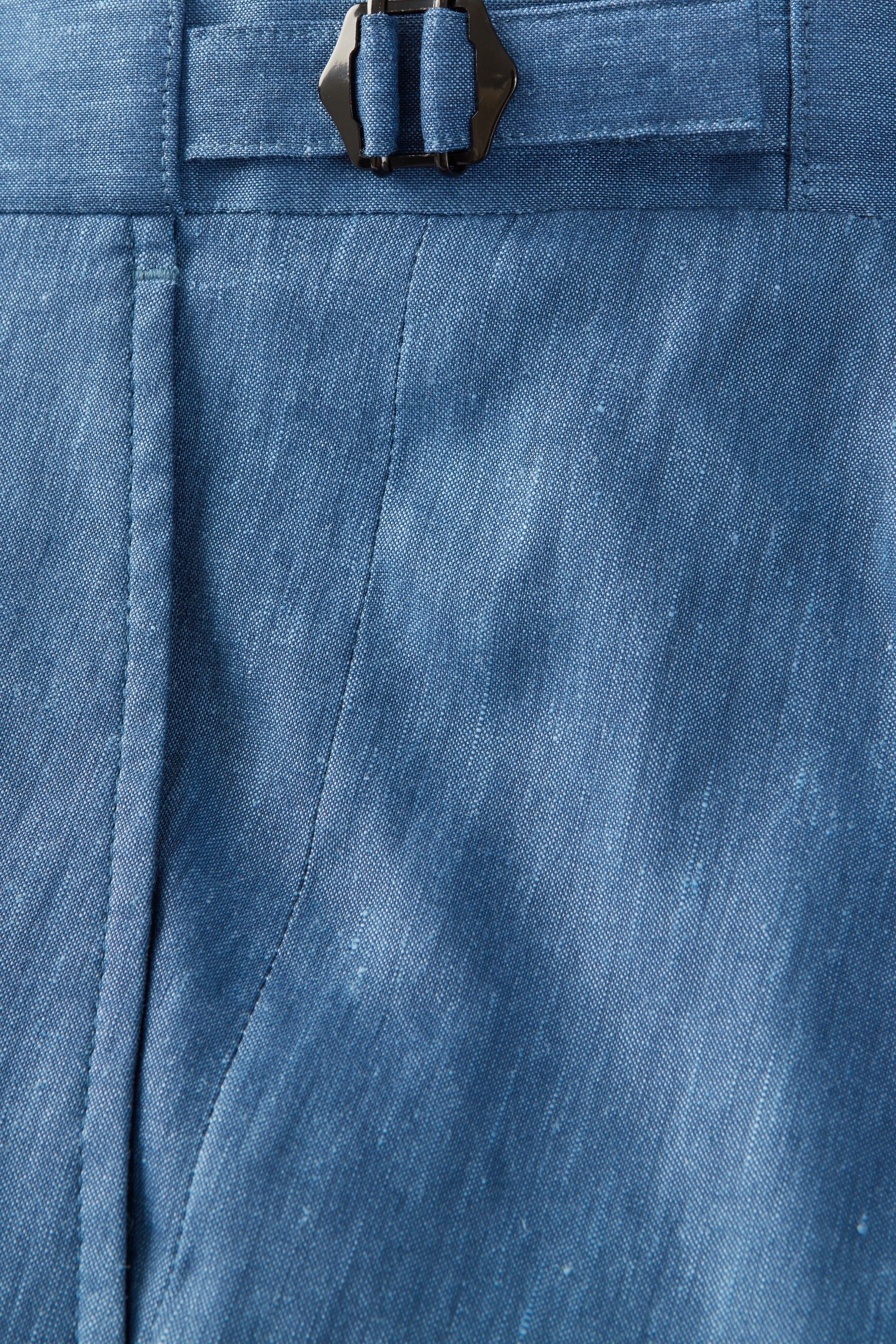 Chapman Suit – Denim Blue Stretch Linen & Wool - Image 4