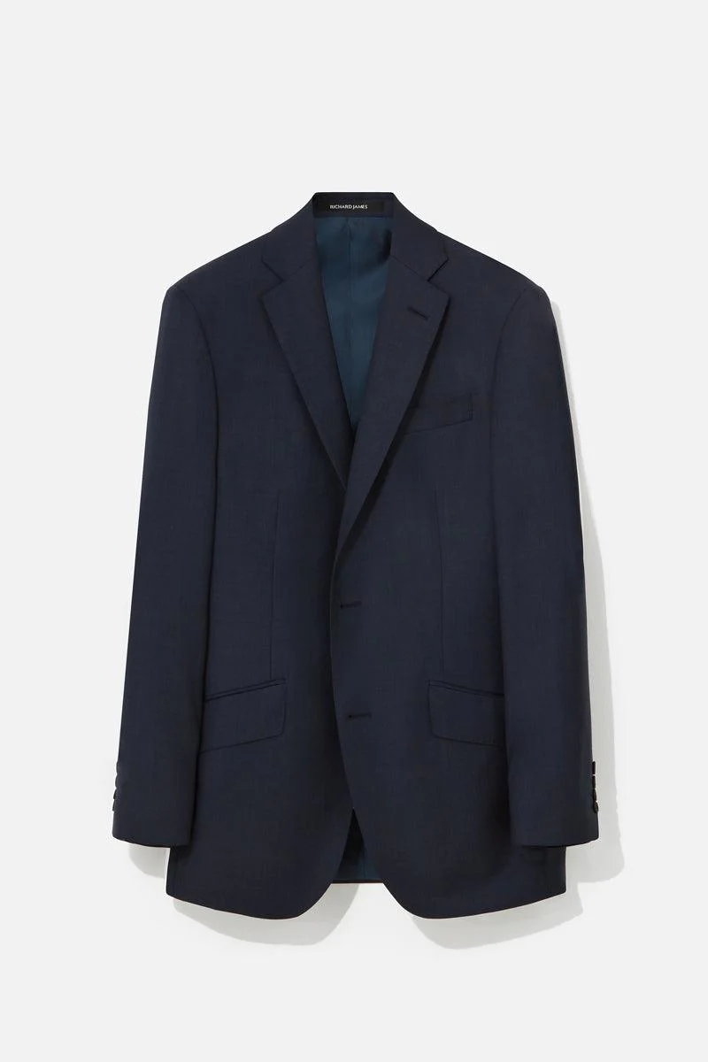 Blue Classic Sharkskin Jacket - Image 3