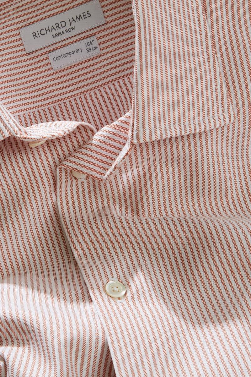 Coffee Oxford Bengal in Contemporary Shirt - Image 4