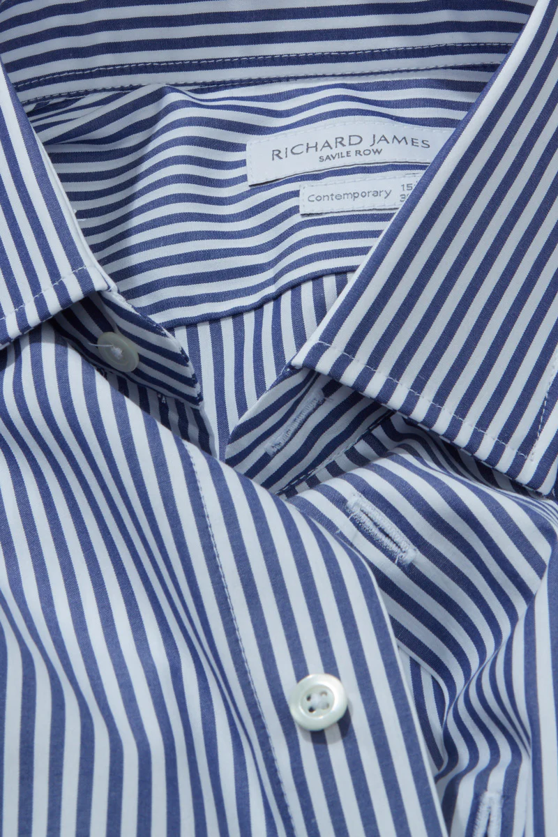 Contemporary Shirt – Navy Bengal Stripe - Image 4