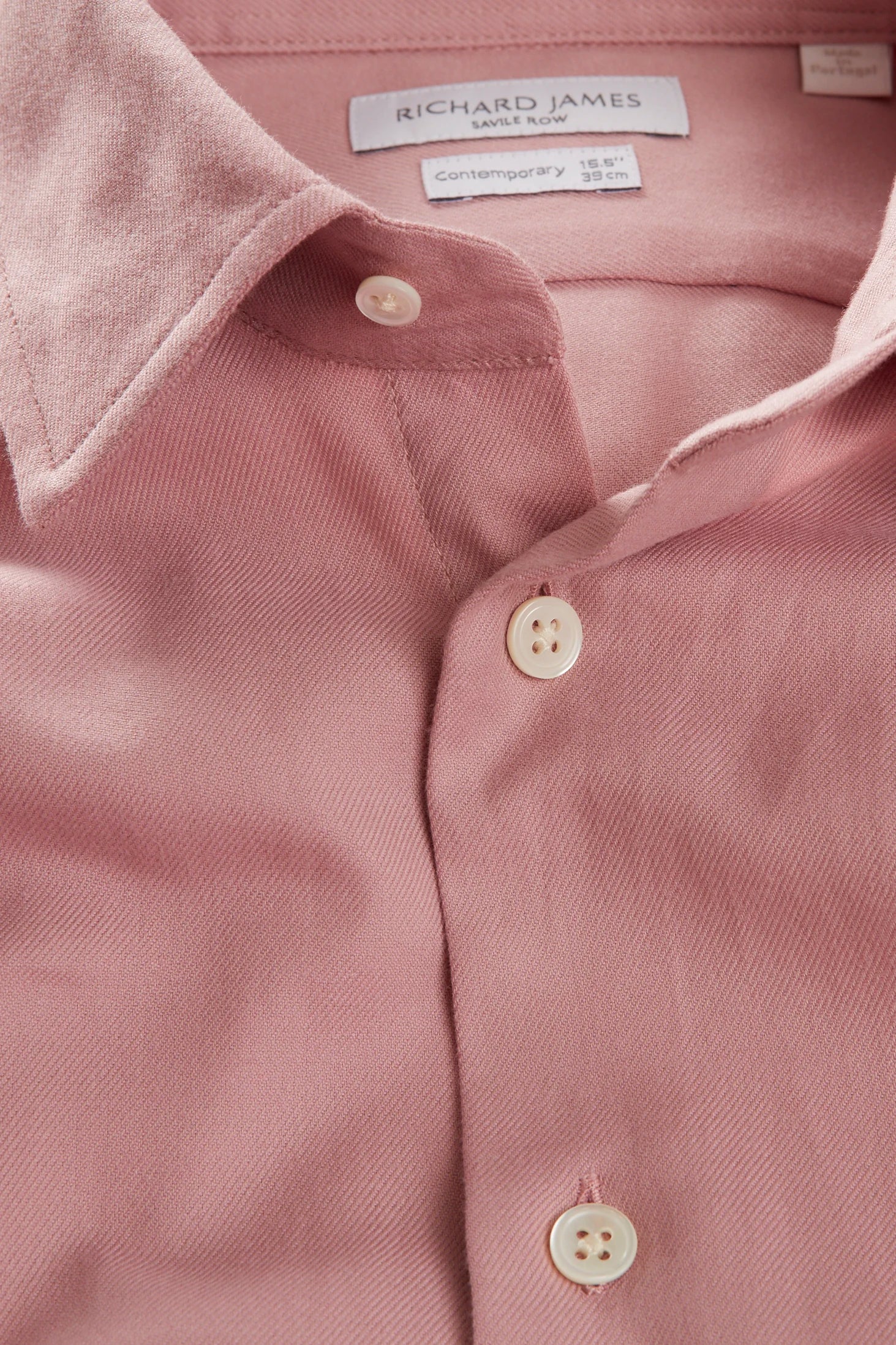 Contemporary Shirt – Rose Cotton Flannel Twill - Image 2
