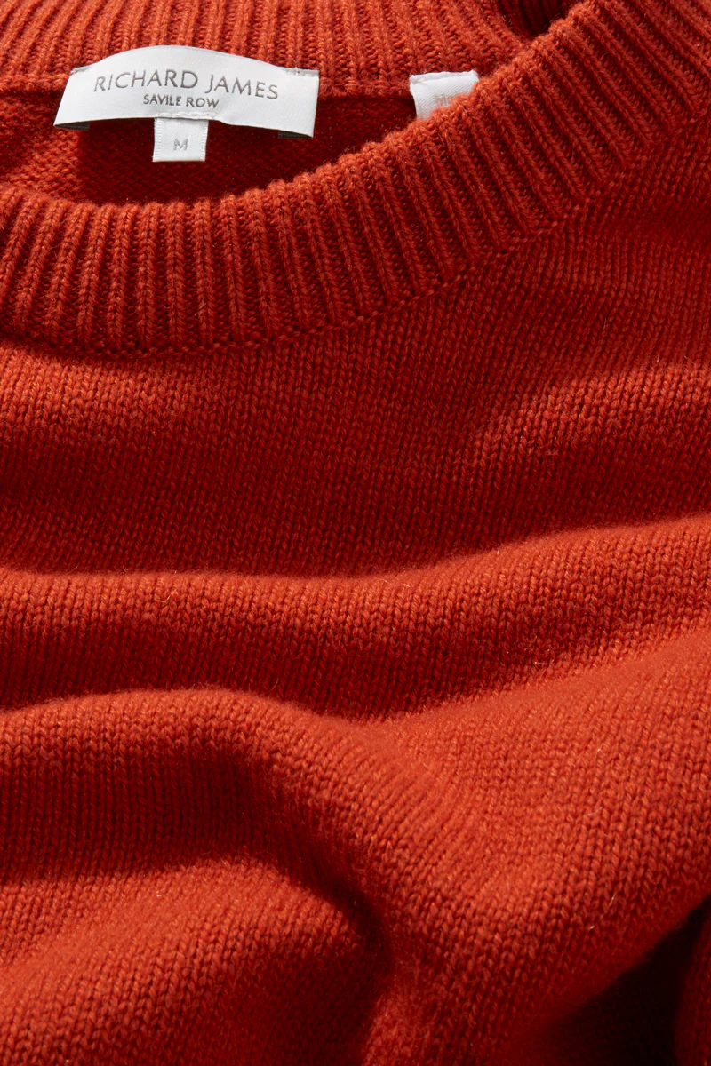 Crew Neck - Burnt Orange Wool & Cashmere - Image 3