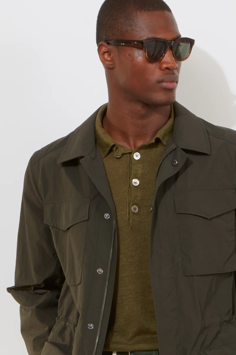 Field Jacket – Lightweight Olive Recycled PA Cotton Blend - Image 4