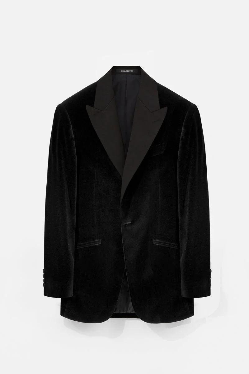Peak Lapel Velvet Jacket - Image 3