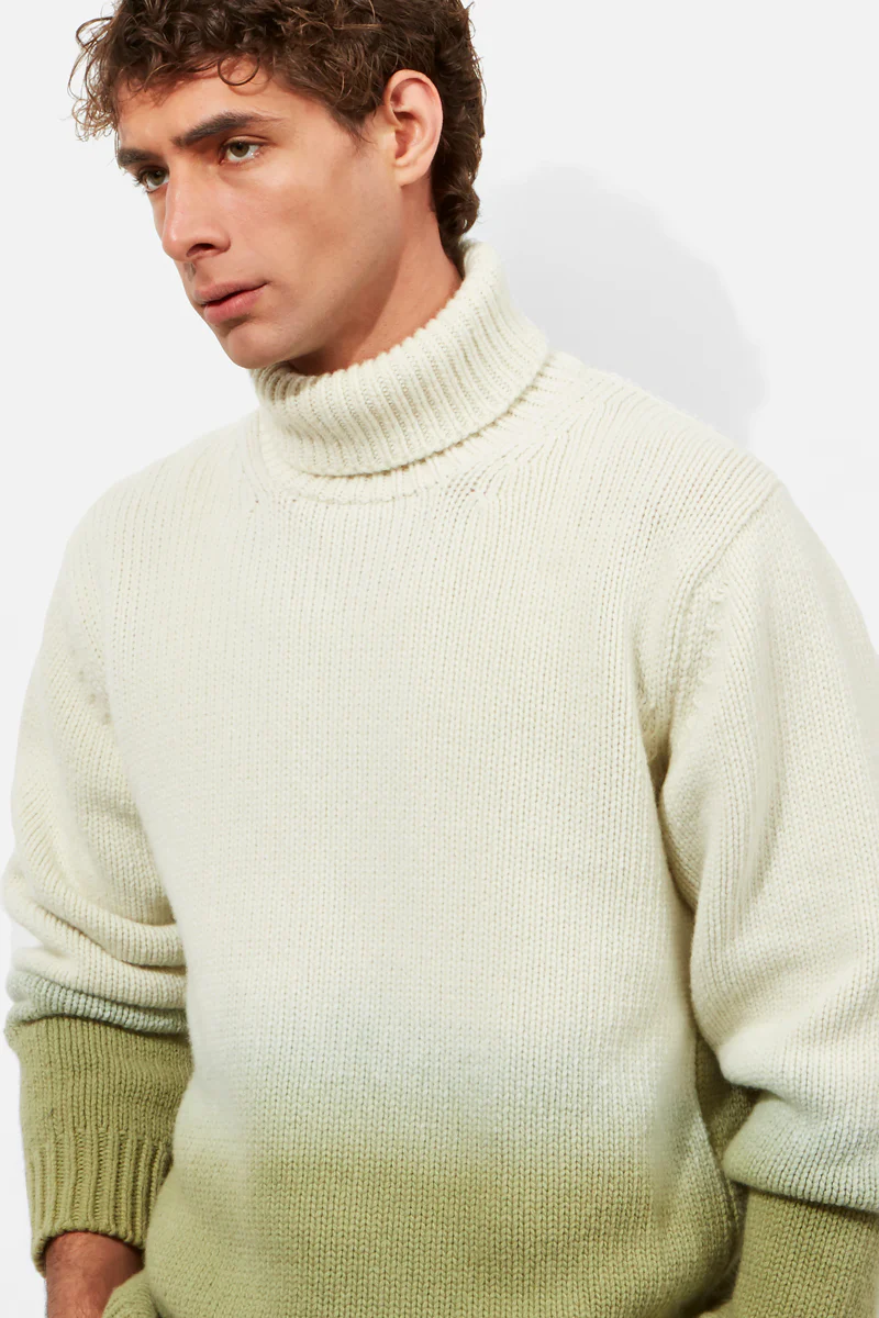 ROLL NECK – GREEN DIP-DYED - Image 3
