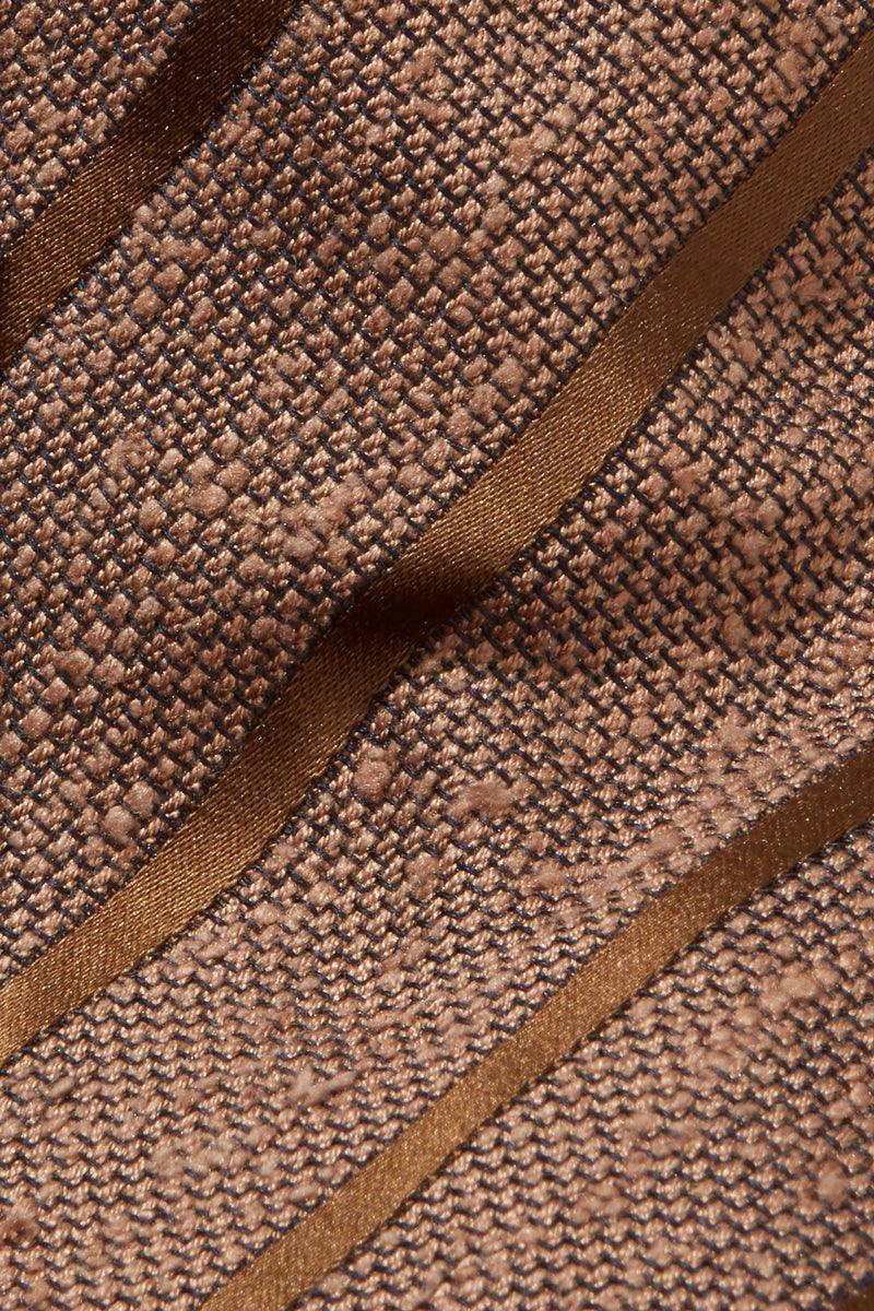 TIE – COFFEE SHANTUNG SILK STRIPE - Image 2
